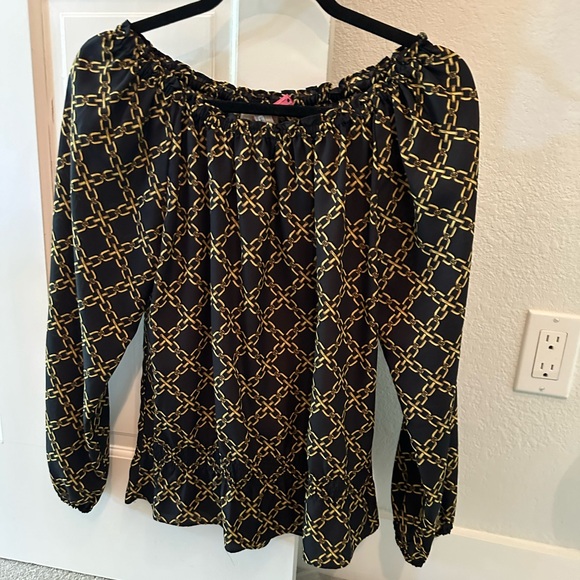 MICHAEL Michael Kors Black and gold chain detail blouse - Picture 1 of 3